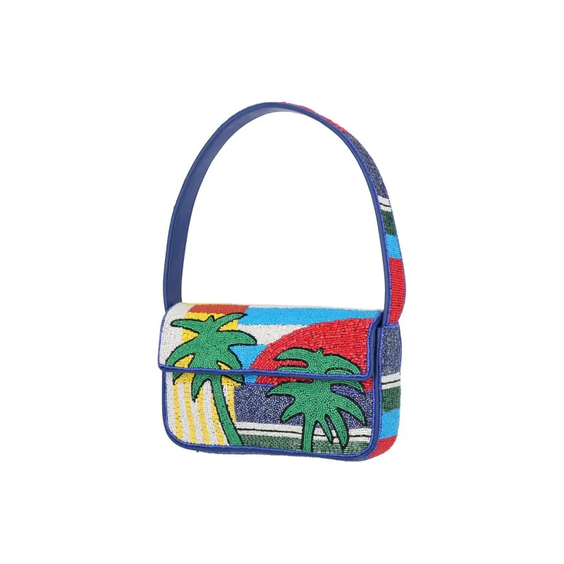 Staud Tommy Bead-Embellished Foldover Top Shoulder Bag-1