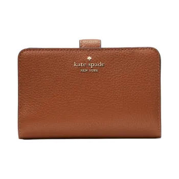 Kate Spade Pebble Leather Wallet Medium Size Women's Brown