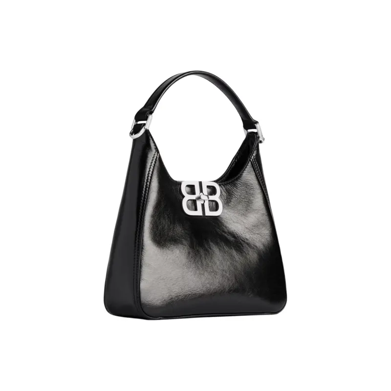 Balenciaga BB SOFT Calfskin Hobo Bag Shoulder Bag Crossbody Handbag Small Size Women's Black-2