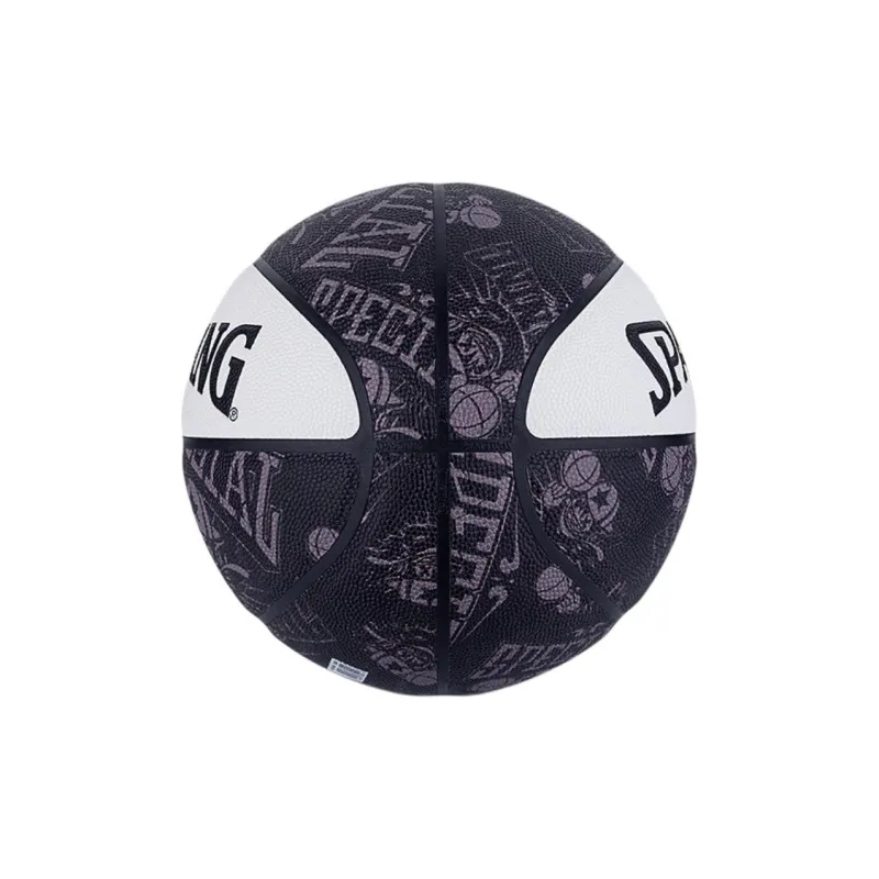 SPALDING Basketball Kid Series PU Basketball Black Purple White Size 7 Training Unisex-3