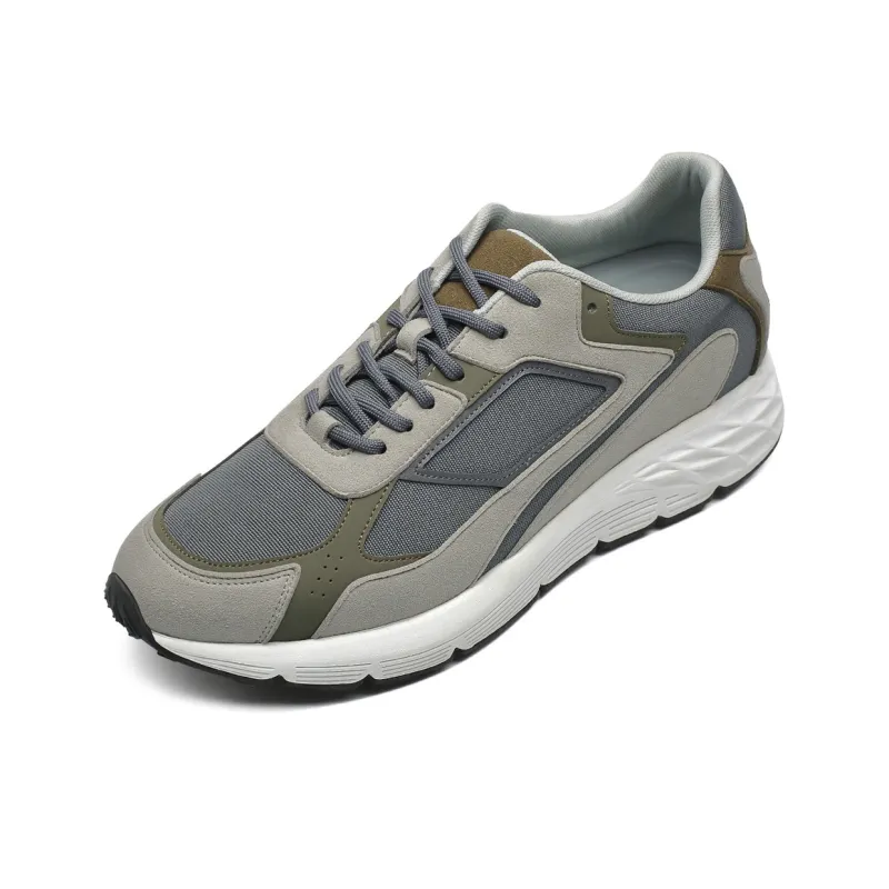 He Jinchang Cushioning Anti Slip And Wear Resistant Support Rebound Low Top Casual Shoes Men's Gray Green-2