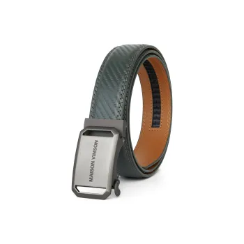 MAISON VINSON Casual, Fashion Automatic Buckle Cow Leather Belts Men's 3cm