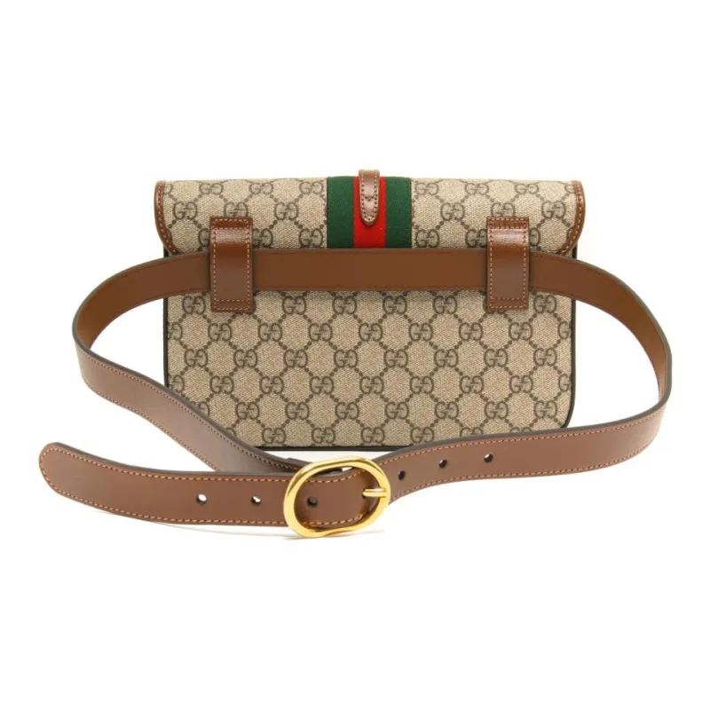 GUCCI Jackie 1961 Canvas With Leather Trim Messenger Bag Canvas Bag Fanny Pack Small Size Unisex Ebony-1
