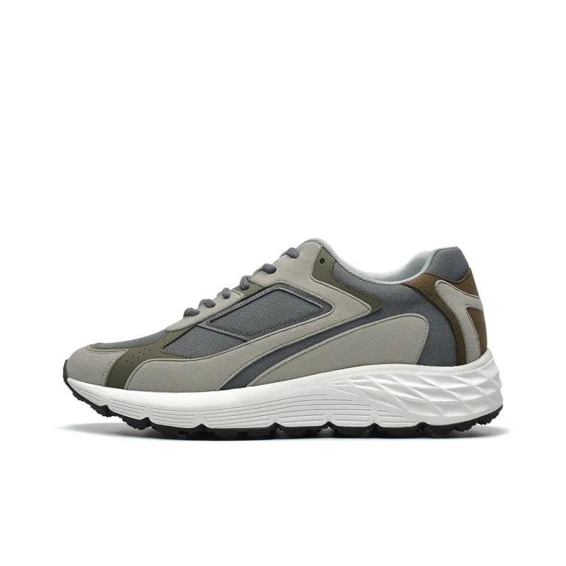 He Jinchang Cushioning Anti Slip And Wear Resistant Support Rebound Low Top Casual Shoes Men's Gray Green-0