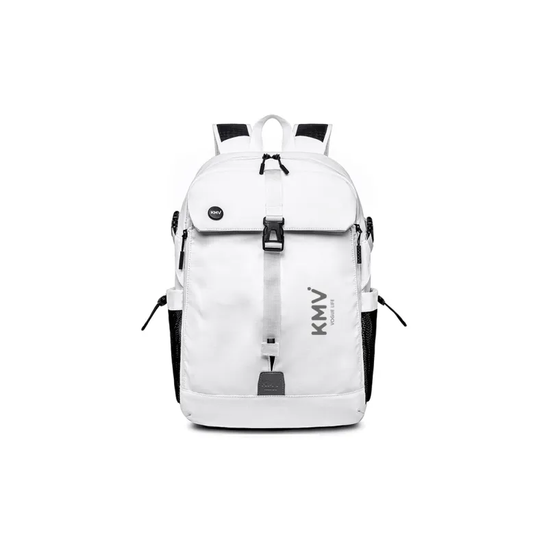 KMV Polyester Backpack Unisex Black/White-2