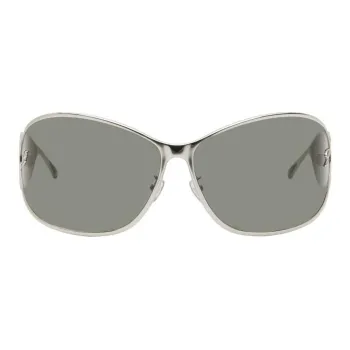 Blumarine Metal Irregular Shape Sunglasses Women's Silver