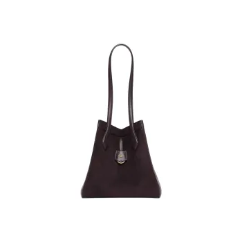 FENDI Origami Goatskin Handbag Shoulder Bag Women's Purple