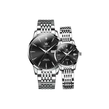 OLEVS Mechanical Movement Watch Unisex Black Dial