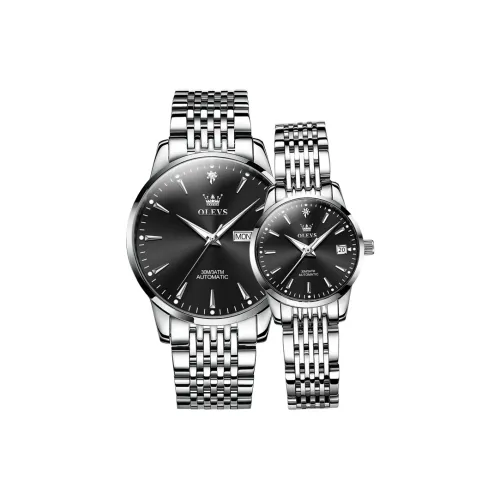 OLEVS Mechanical Movement Watch Unisex Black Dial
