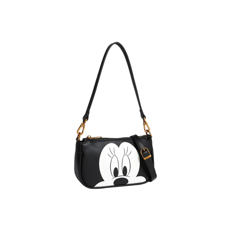 Disney Mickey Series PVC Coated Polyester Shoulder Bag Regular Women's Night Black/Coffee/Milk Coffee-1