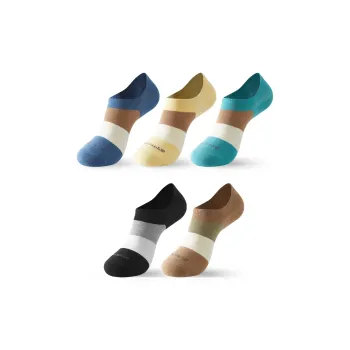 INVISIBLE No-Show Socks Unisex 5 Pack Mixed Color