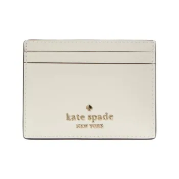 Kate Spade Saffiano Leather Card Holder Small Size Women's Egg White Crispy Skin