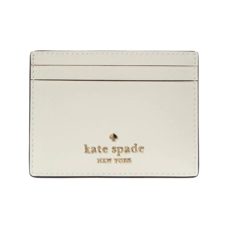 Kate Spade Saffiano Leather Card Holder Small Size Women's Egg White Crispy Skin-0