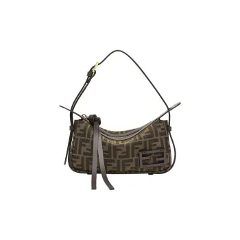 FENDI FF Jacquard Fabric Handbag, Shoulder Bag Women's Brown