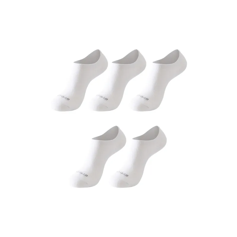 INVISIBLE No-Show Socks Unisex 5 Pack White-0