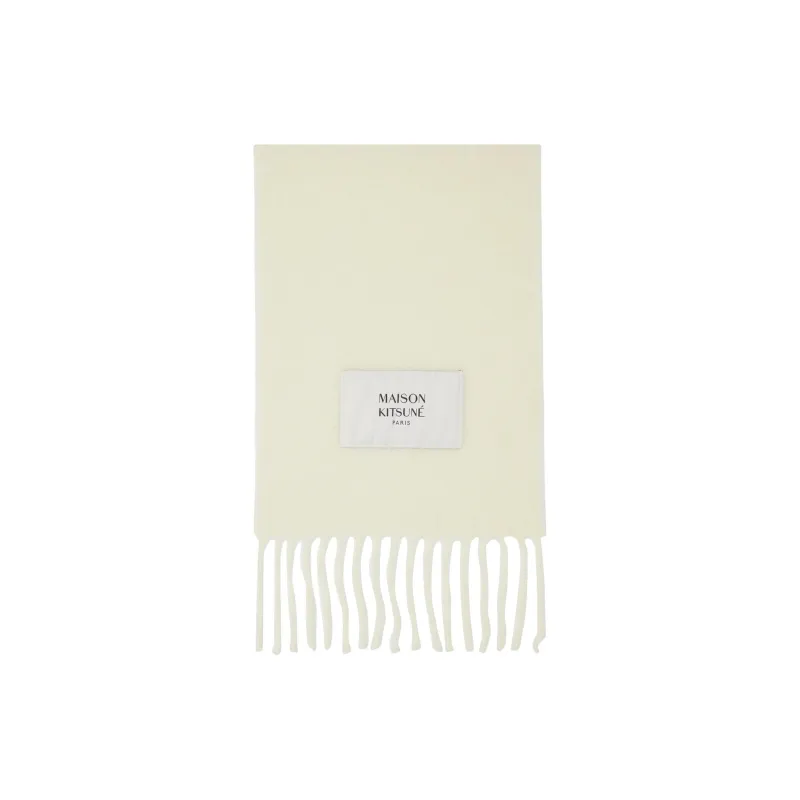 Maison Kitsune Alpaca Blend Knit Scarves Women's Ecru-0