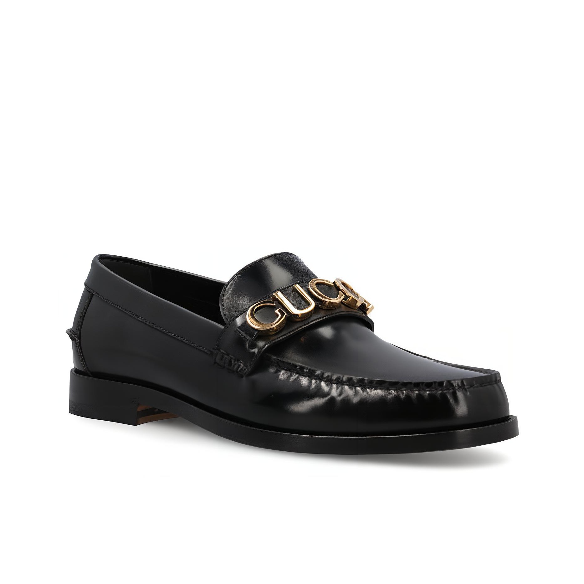GUCCI Leather Loafers Black - POIZON