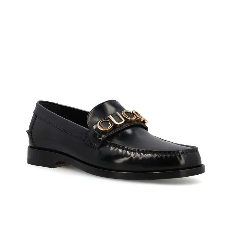 GUCCI Leather Loafers Black-2