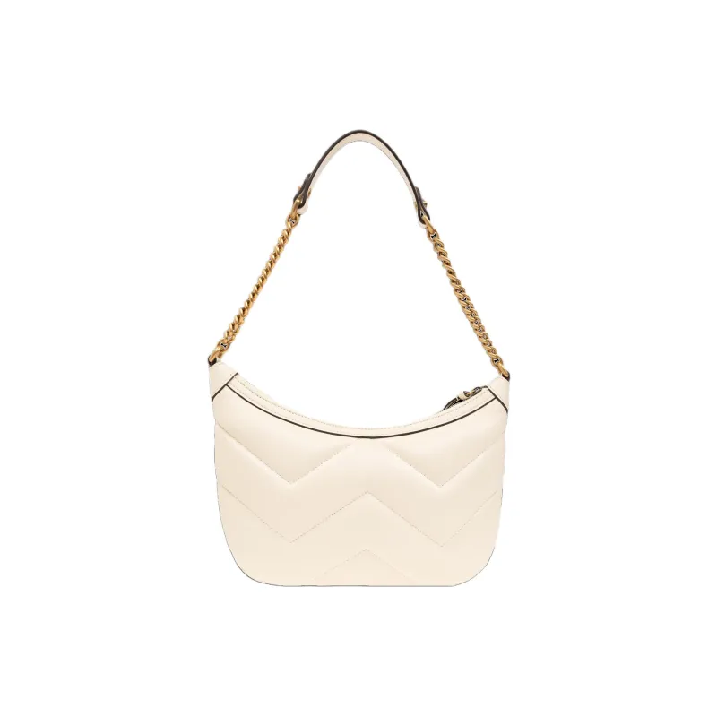 GUCCI GG Marmont Quilted V Shaped Leather Handbag Shoulder Bag Women's White-2
