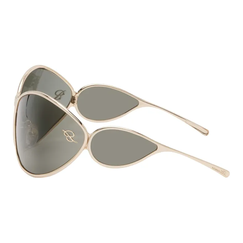 Blumarine Metal Irregular Shape Sunglasses Women's Gold-2