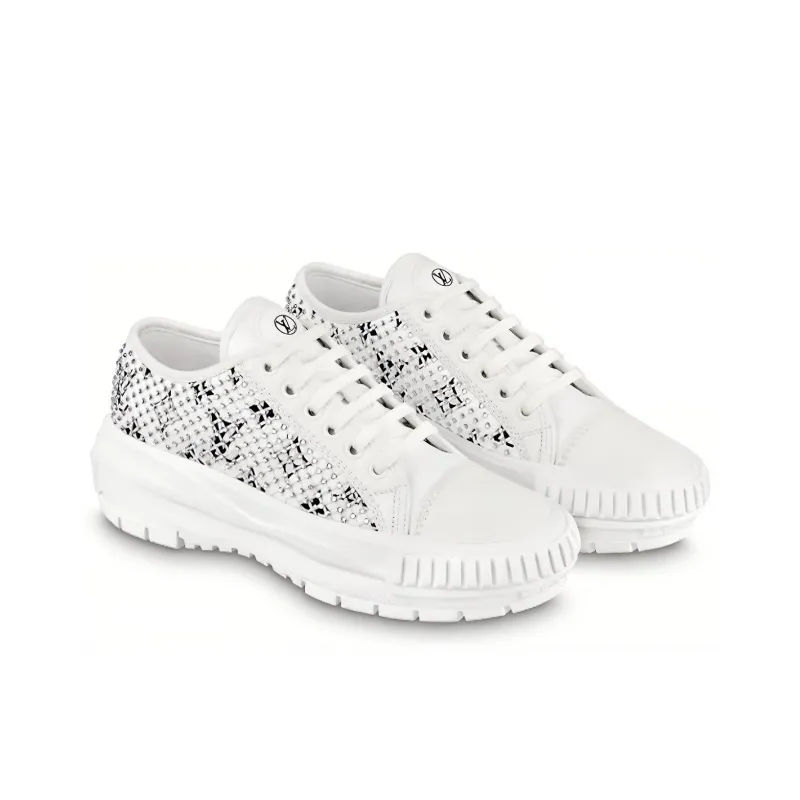 LOUIS VUITTON Lv Squad Sneakers 'White With Crystal Monogram' Women's-2