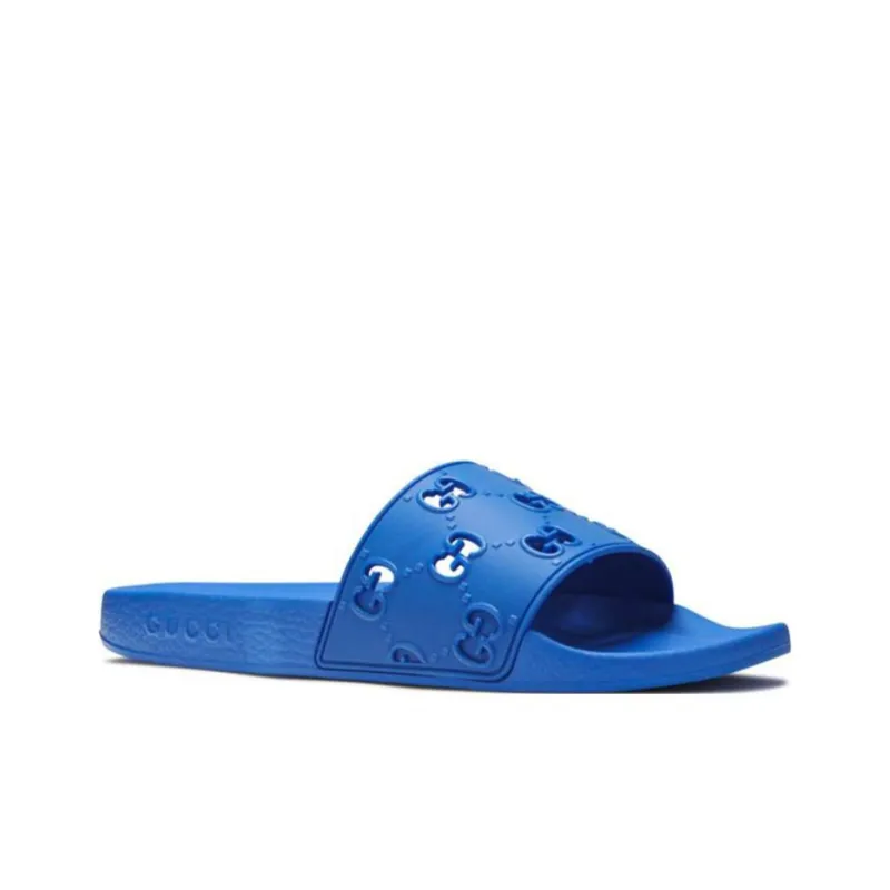 GUCCI Gg Rubber Slide 'Blue'-2