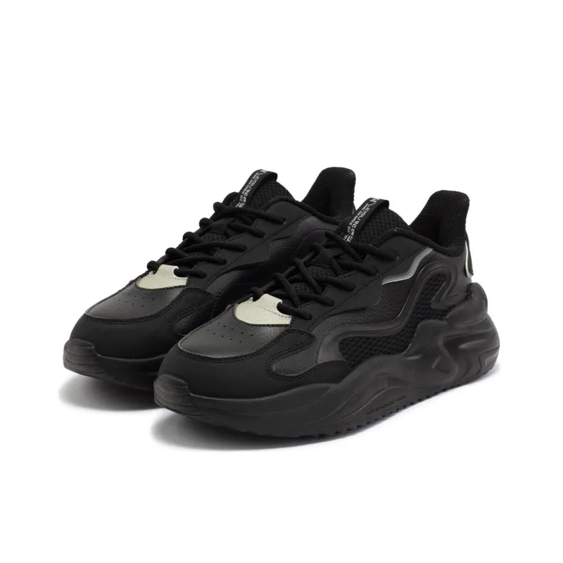 361° Slip Resistant Low Top Casual Shoes Women's Black Silver-3