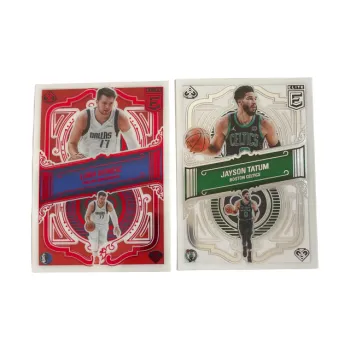 PANINI 2022 23 Elite Luka Doncic Jason Tatum Glass Teca Red Fold 2 Pc Set Sports Cards 2 Pcs
