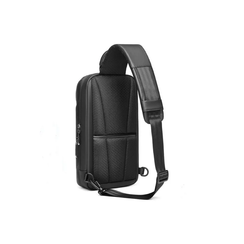 Ssweisiker Laminated Oxford Cloth Crossbody Bag Unisex Black-1
