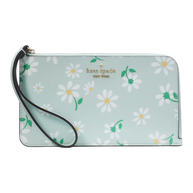Kate Spade Lucy PVC Wallet Medium Size Women's Crystal Blue Multicolor-0