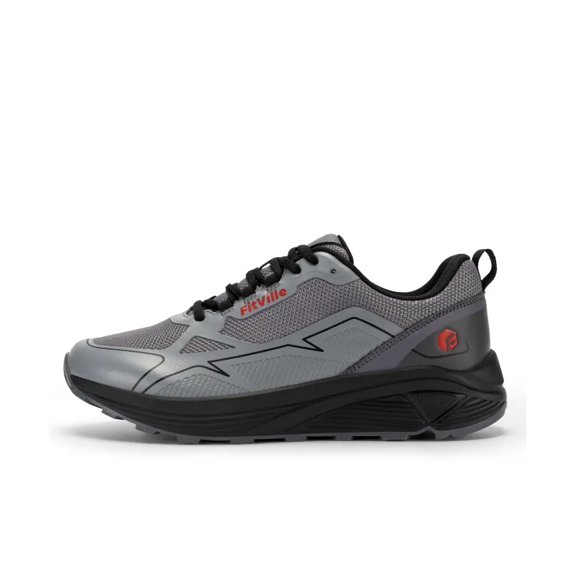 Fitville Running Shoes Men Low Top Sky Blue/Black Gray/Silver Gray-5