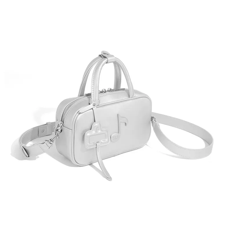 KKA PU Shoulder Bag, Crossbody Bag, Handbag Women's Silver/Black-4