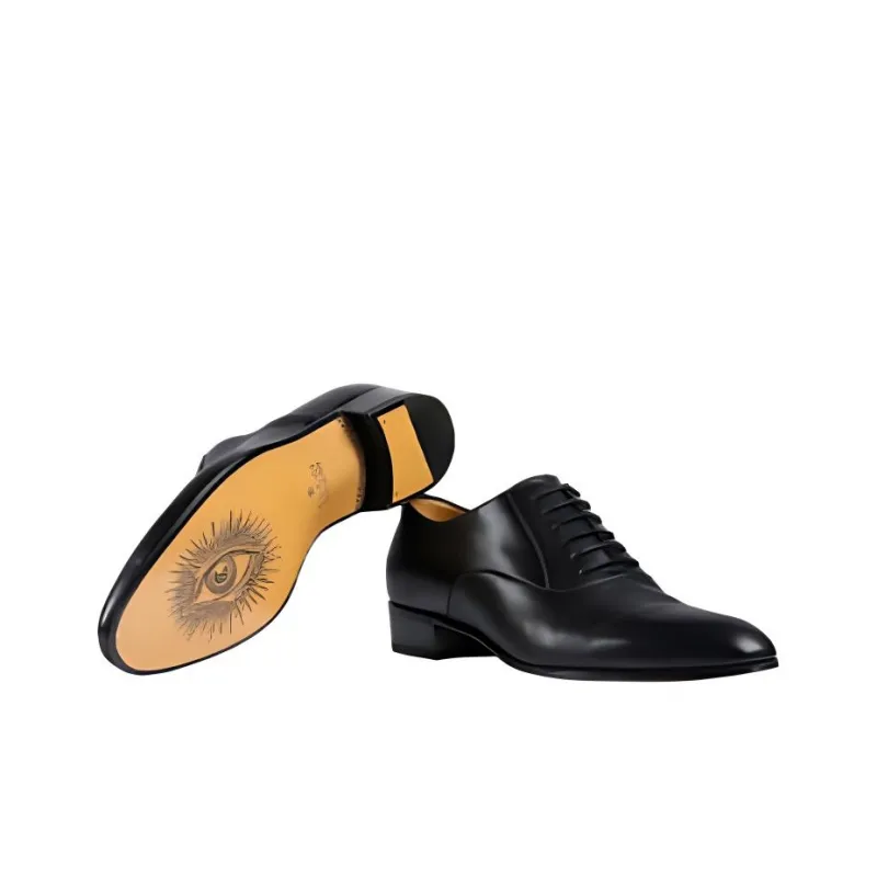 GUCCI Dress Shoes Men Low Top Black-4