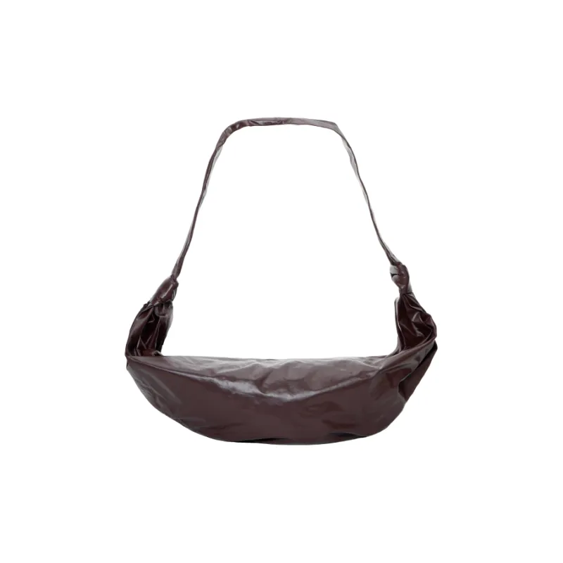 Lemaire Cow Leather Croissant Bag, Fanny Pack, Shoulder Bag, Crossbody Bag Tubas Unisex Walnut-1