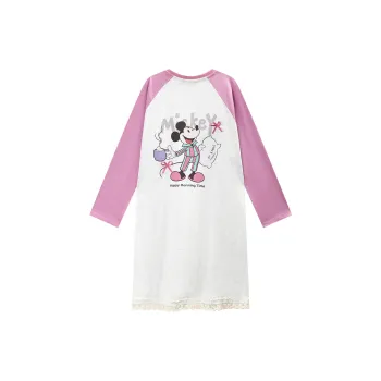 GUKOO x MIQIJIAZU LIANMINGKUAN Mickey Series Nightgown Women's Light Heather Gray