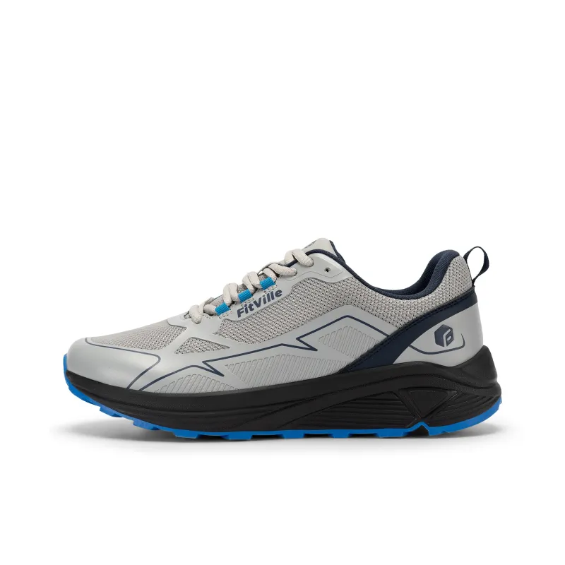 Fitville Running Shoes Men Low Top Sky Blue/Black Gray/Silver Gray-10