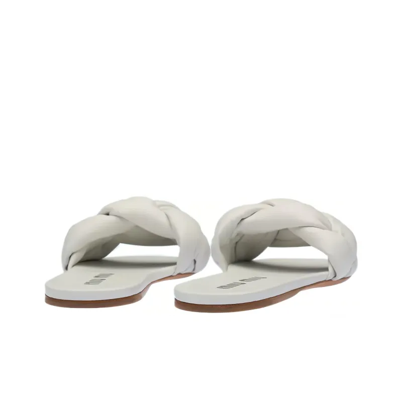 MIU MIU Odor Resistant Slide Slippers Women's White-3