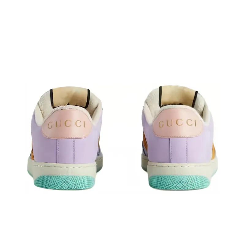 GUCCI Screener Lovelight Low Top Stylish Skateboarding Shoes Women's Purple Blue Orange-3
