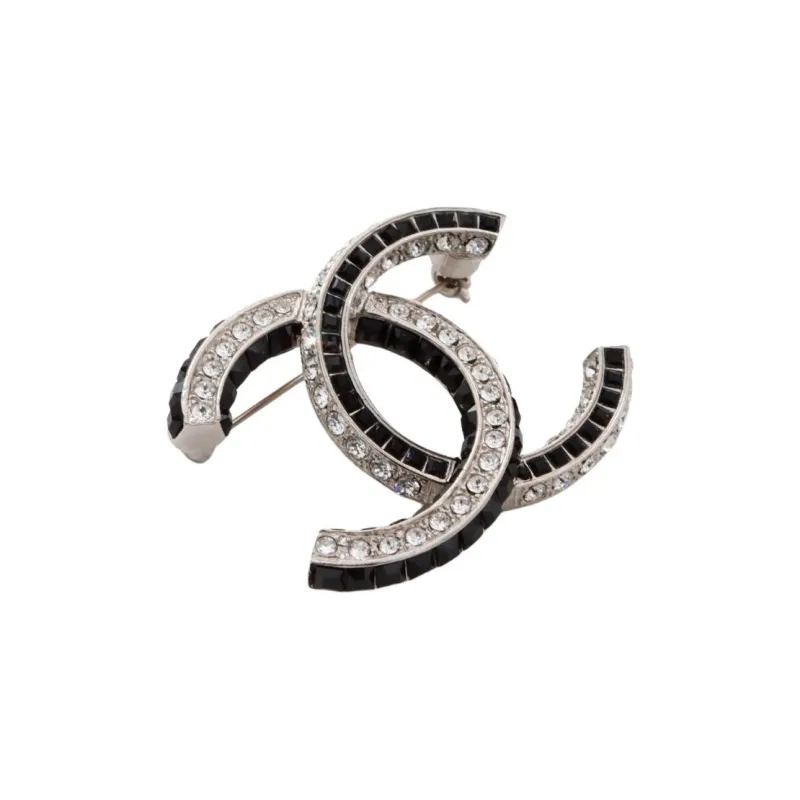 CHANEL Pre-Owned 2017 Coco Mark Rhinestone-embellished Brooch-2