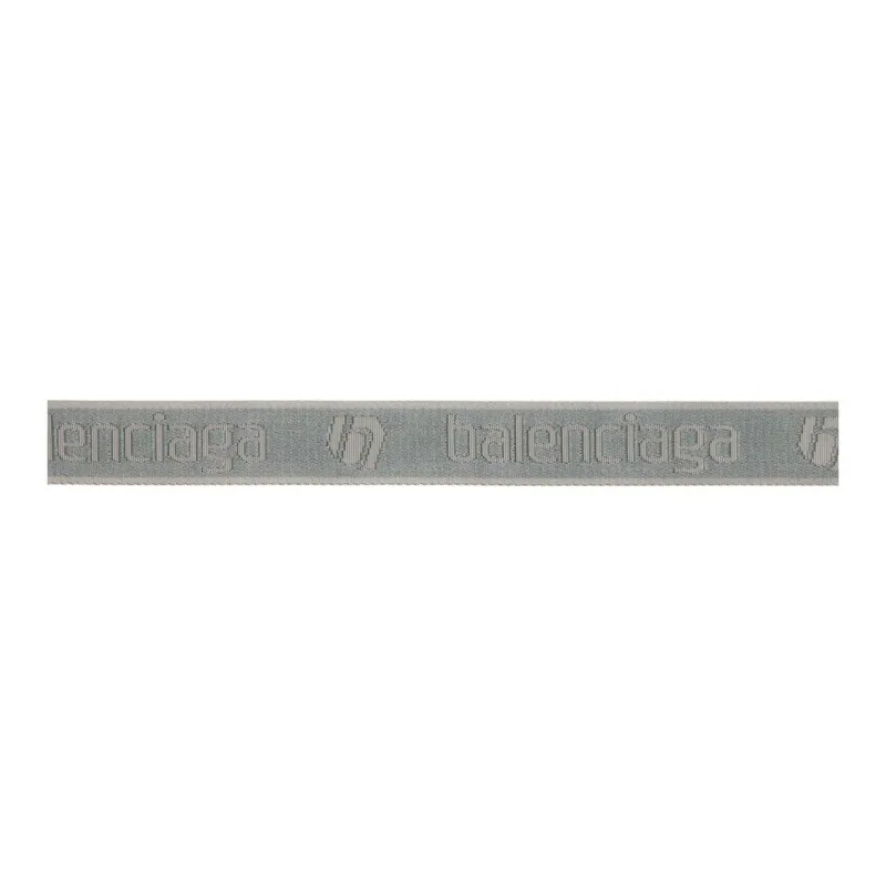 Balenciaga Logo Emblem Double Ring Buckle Polyester Belt Men's Gray Width: 4CM-1