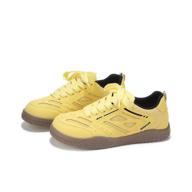 Binya Slip Resistant, Abrasion Resistant, Breathable Low Top Skateboard Shoes Women's Yellow-2