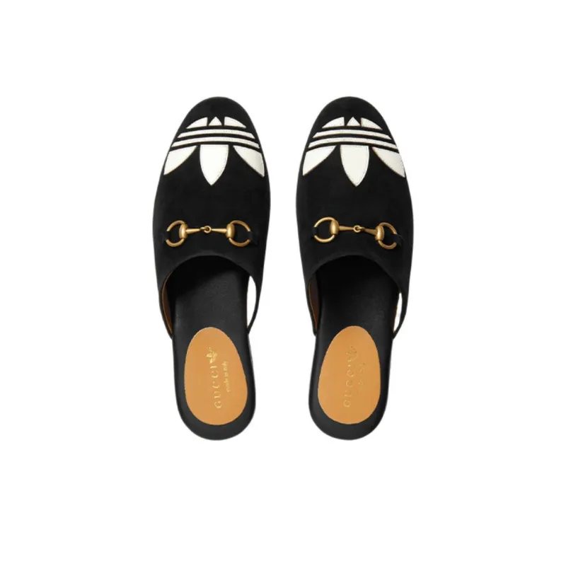 GUCCI X Adidas Originals Trefoil Slipper Black Women's-3