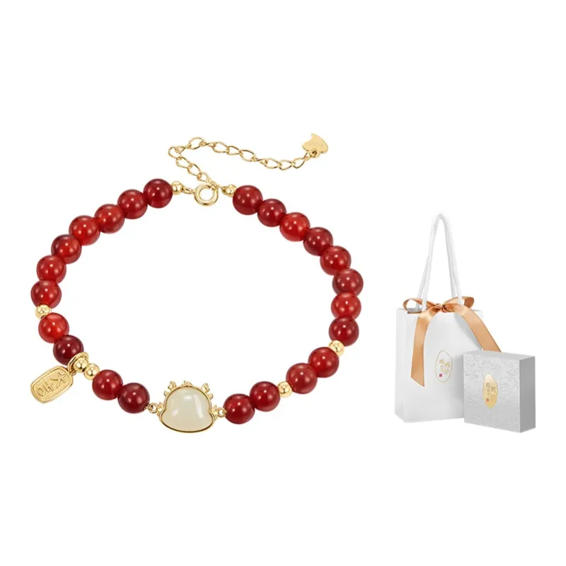 MAMADESHOUHU Agate Bracelet Pale Greenish White Jade Women's-2
