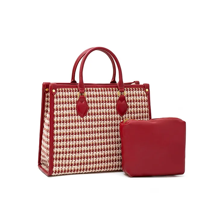 Vigno Synthetic Leather One Shoulder Handbags Large Size Women's Red-2