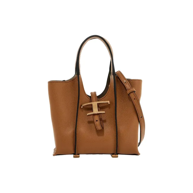 TOD'S Timeless Calfskin Tote Bag, Shopping Bag, Shoulder Bag, Handbag Mini Women's Brown-0