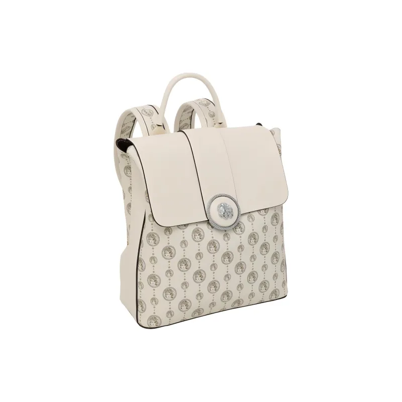 TTaG．baG PVC Polyvinyl Chloride Vintage Backpack Regular Women's White/Brown-2