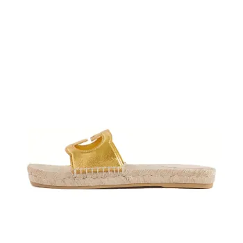 GUCCI Slide Slippers Women's Gold