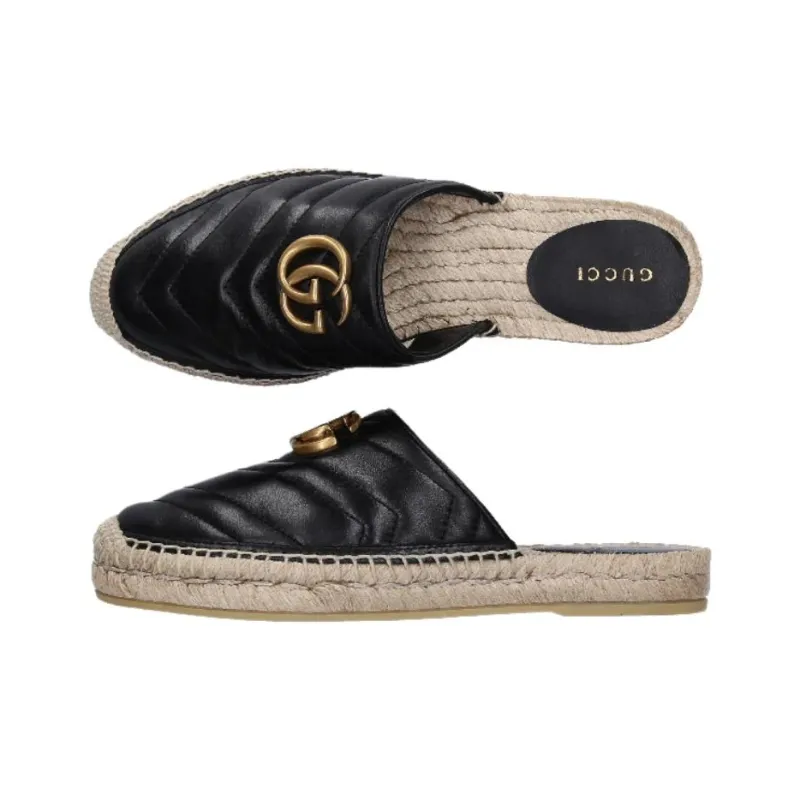 GUCCI Closed Toe Slippers Women's Black-4