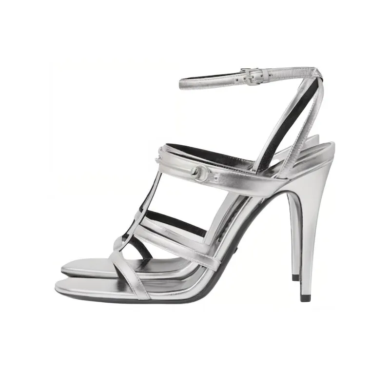 GUCCI Horsebit Strap Sandals Women's Silver-0