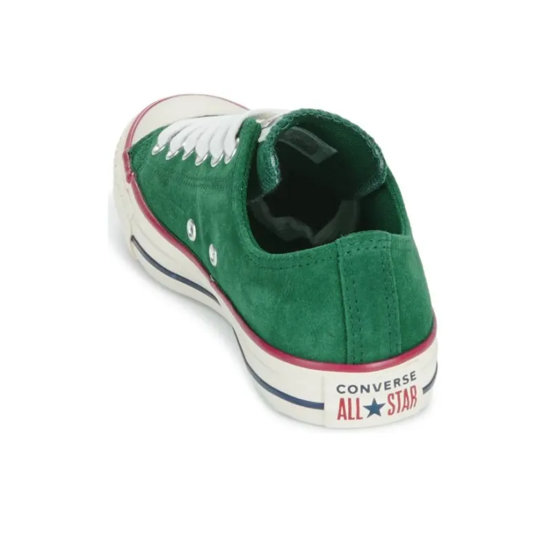 Converse Anti Slip Wear Resistant Low Top Canvas Shoes Unisex Green-6